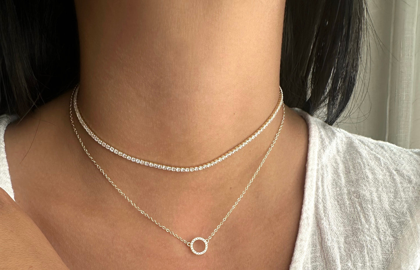 שרשרת מעגל היופי ציפוי זהב 14 K